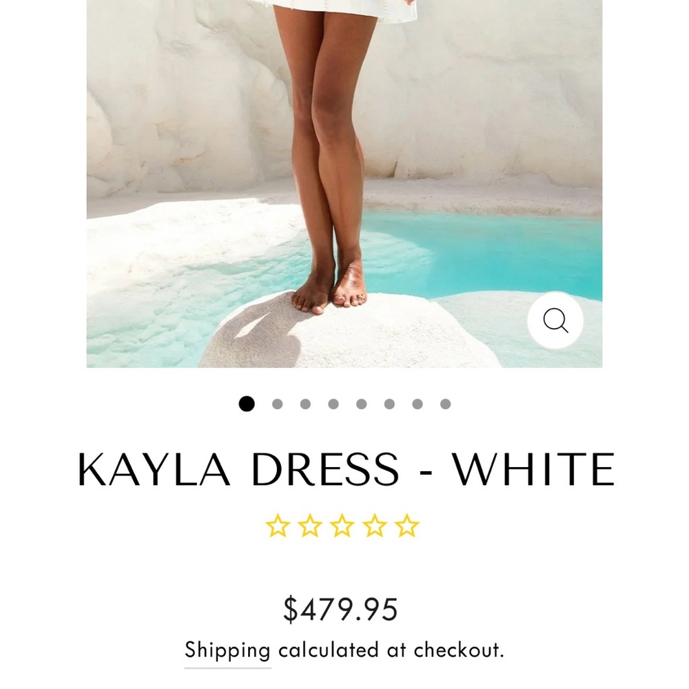 NWT ELIYA THE LABEL Kayla White Mini Dress with Pearl Accents. - Picture 6 of 6